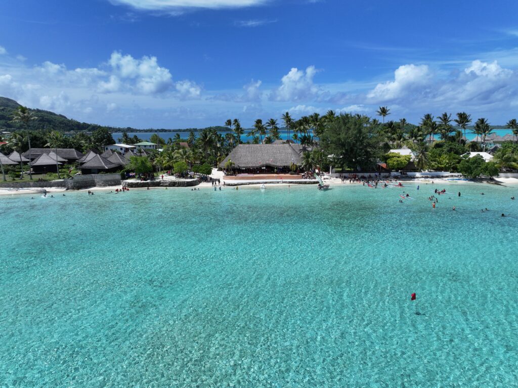 Aerial view of Matira Beach