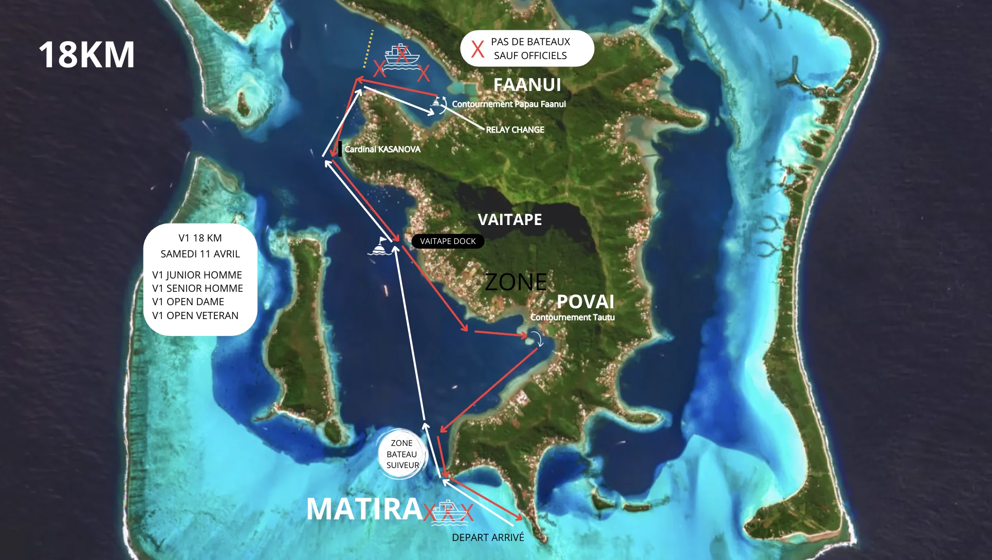 Course map — V1 AITO 18km — Tour de Bora Bora